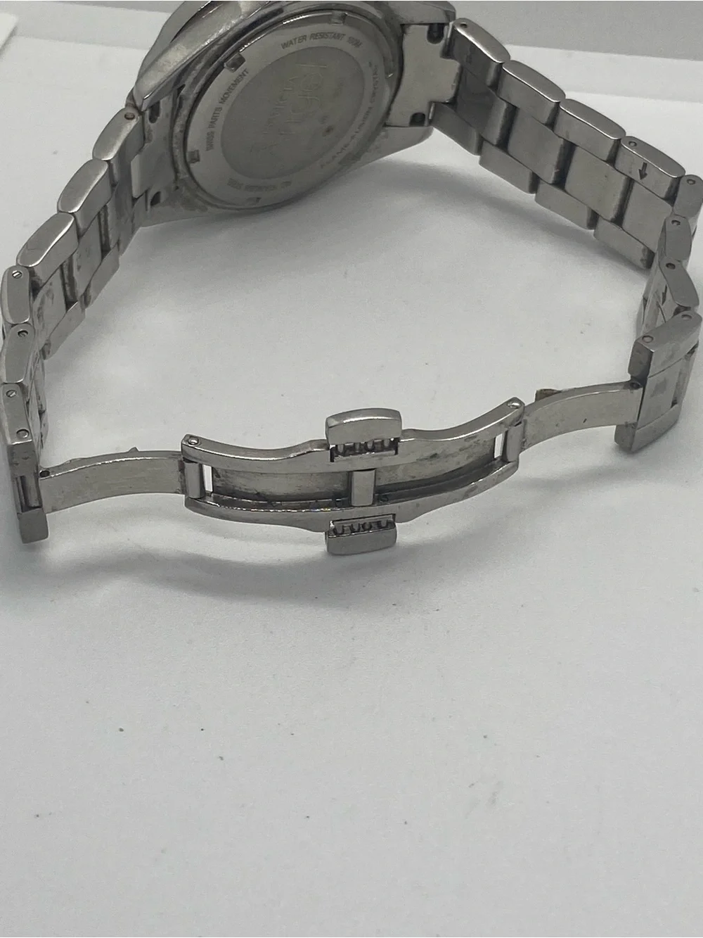 Invicta Angel Silver-Tone Stainless Steel Watch with Blue Accents